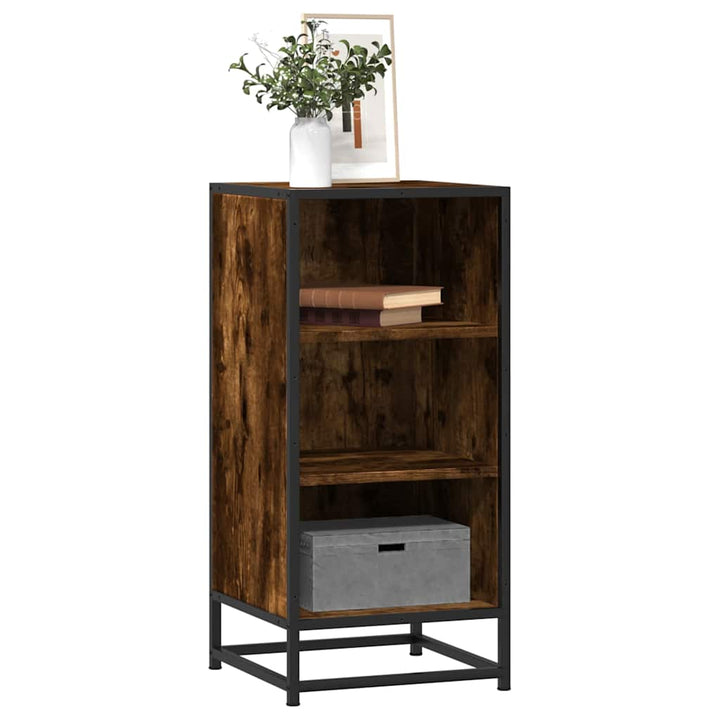 skab 35,5x35x76 cm konstrueret træ og metal røget egetræsfarve