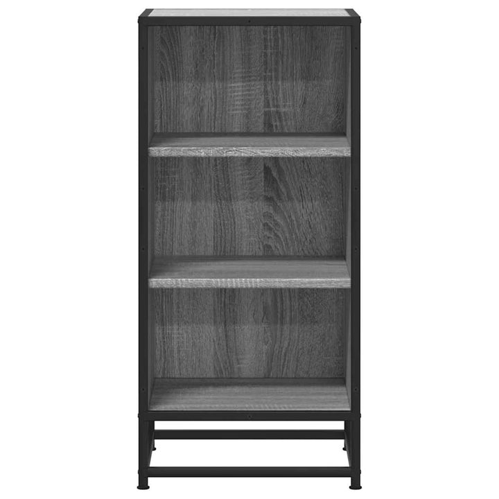 skab 35,5x35x76 cm konstrueret træ og metal grå sonoma-eg