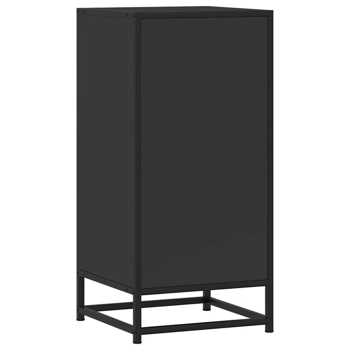 skuffeskab 35,5x35x76 cm konstrueret træ og metal sort