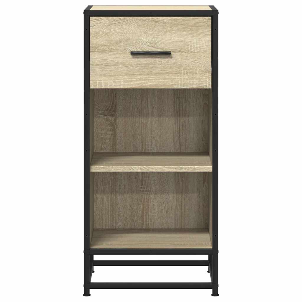skab 35,5x35x76 cm konstrueret træ og metal sonoma-eg