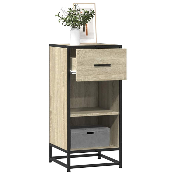 skab 35,5x35x76 cm konstrueret træ og metal sonoma-eg