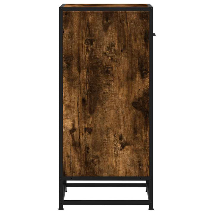 skab 35,5x35x76 cm konstrueret træ og metal røget egetræsfarve