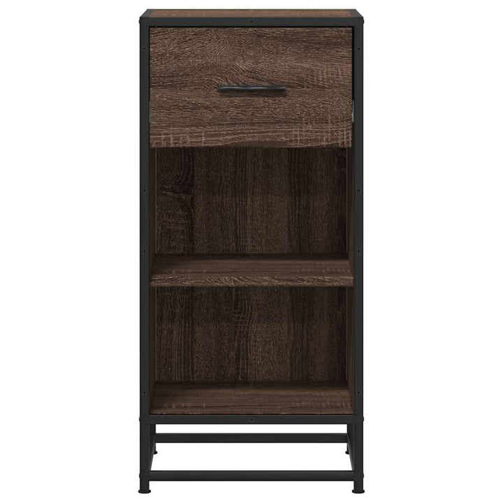 skab 35,5x35x76 cm konstrueret træ og metal brun egetræsfarve