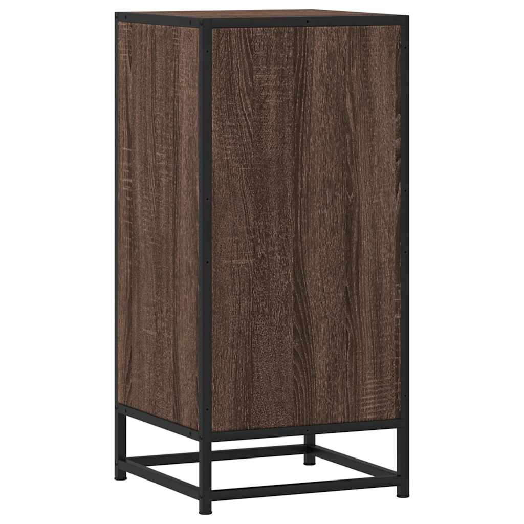 skab 35,5x35x76 cm konstrueret træ og metal brun egetræsfarve