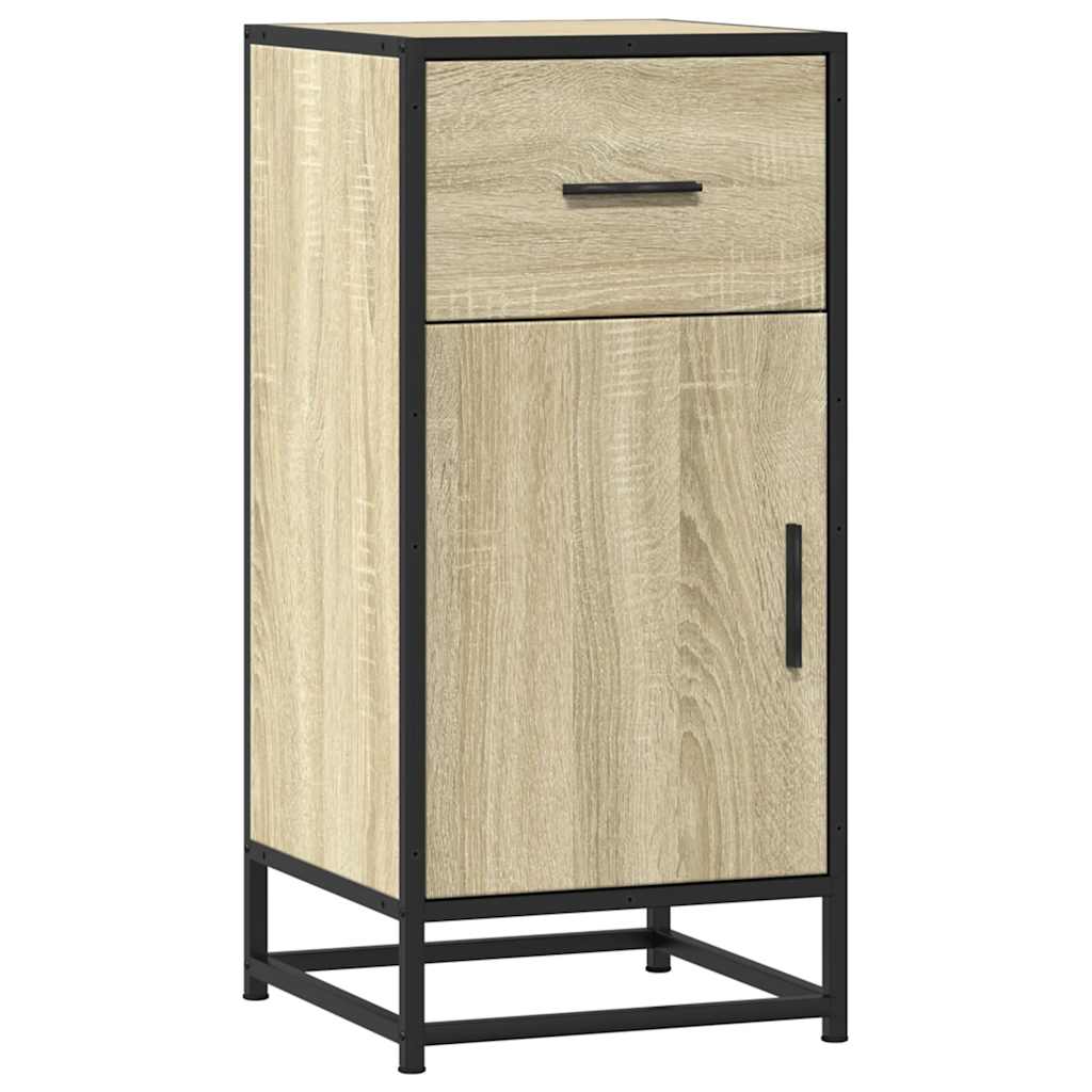 skab 35,5x35x76 cm konstrueret træ og metal sonoma-eg