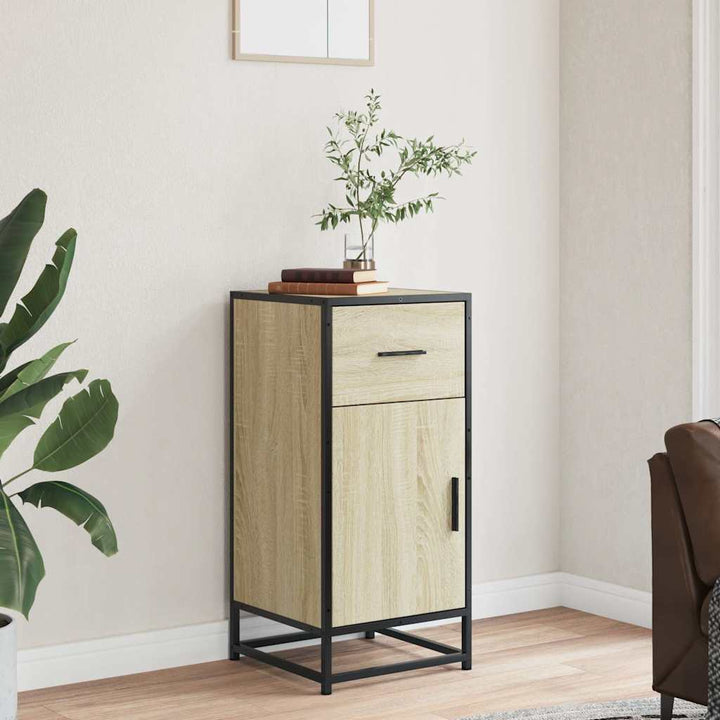 skab 35,5x35x76 cm konstrueret træ og metal sonoma-eg