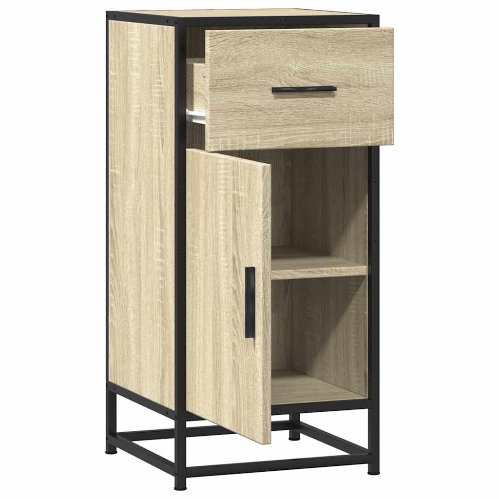 skab 35,5x35x76 cm konstrueret træ og metal sonoma-eg