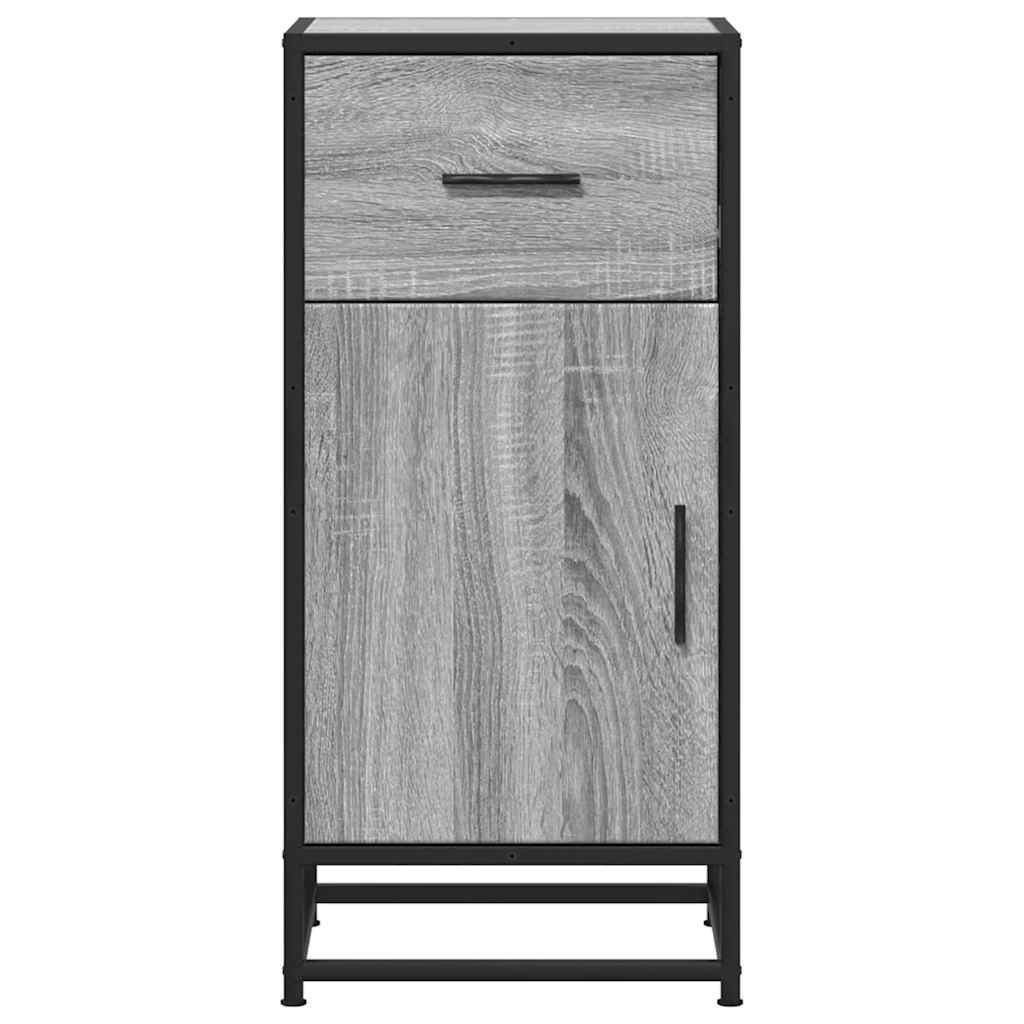skab 35,5x35x76 cm konstrueret træ og metal grå sonoma-eg