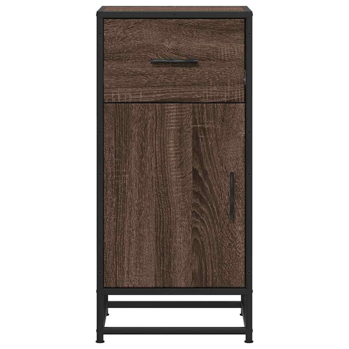 skab 35,5x35x76 cm konstrueret træ og metal brun egetræsfarve