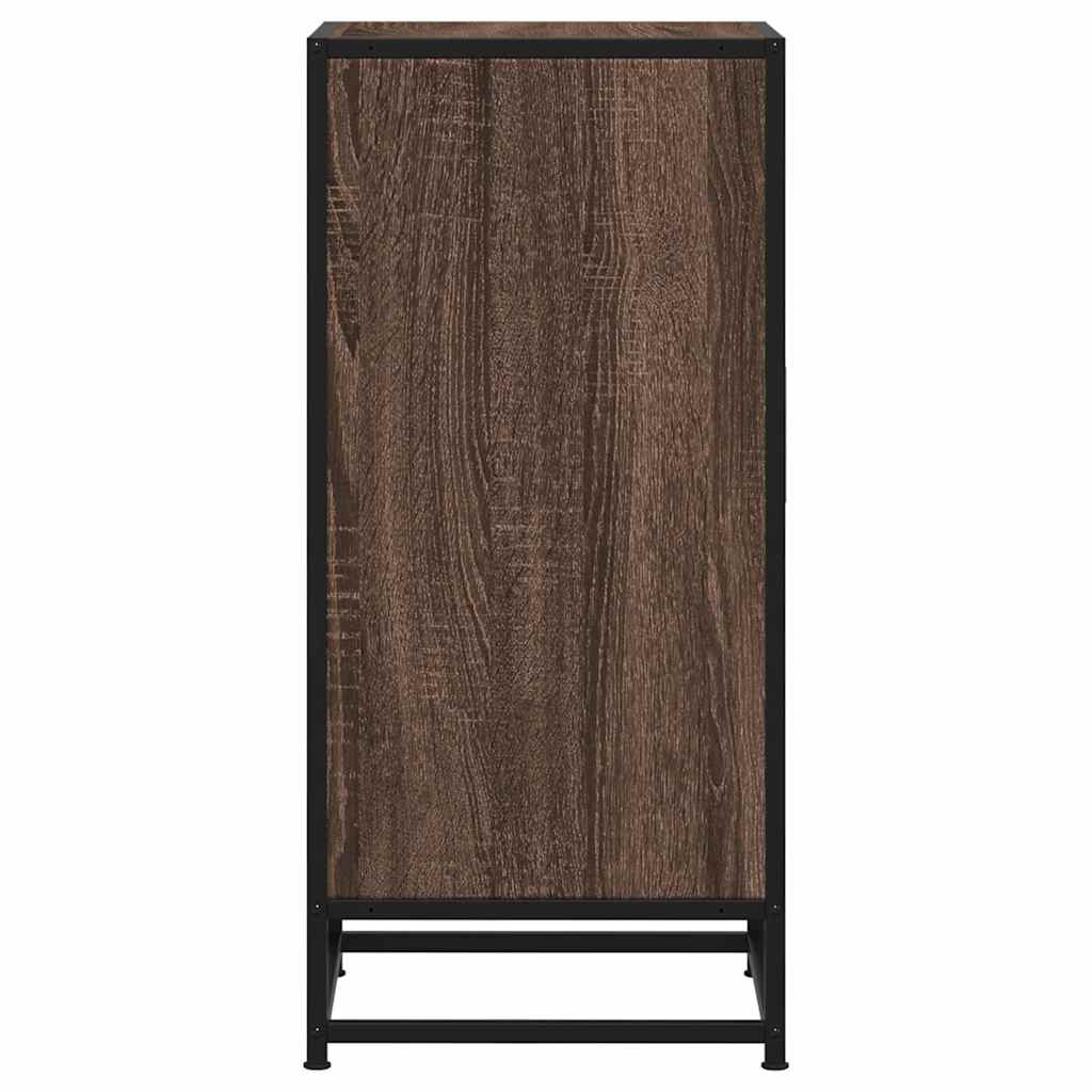 skab 35,5x35x76 cm konstrueret træ og metal brun egetræsfarve
