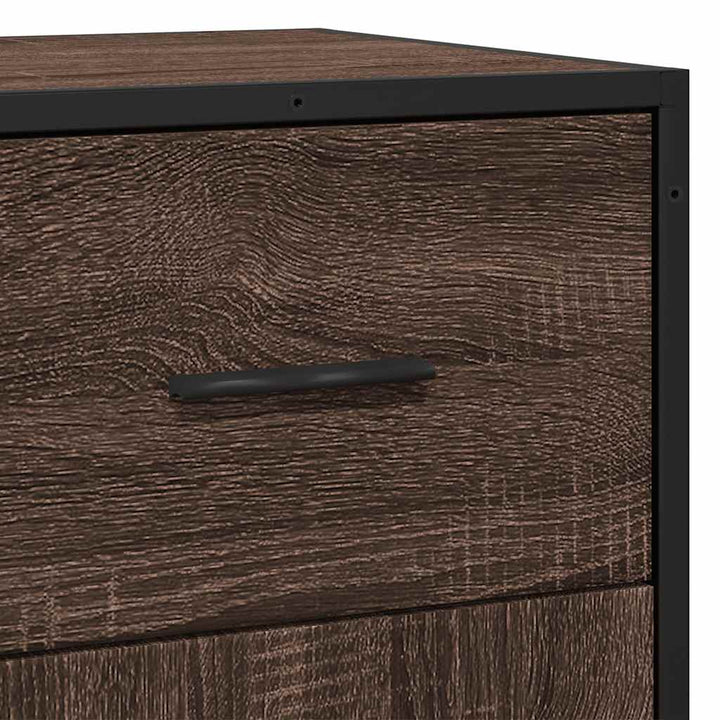 skab 35,5x35x76 cm konstrueret træ og metal brun egetræsfarve