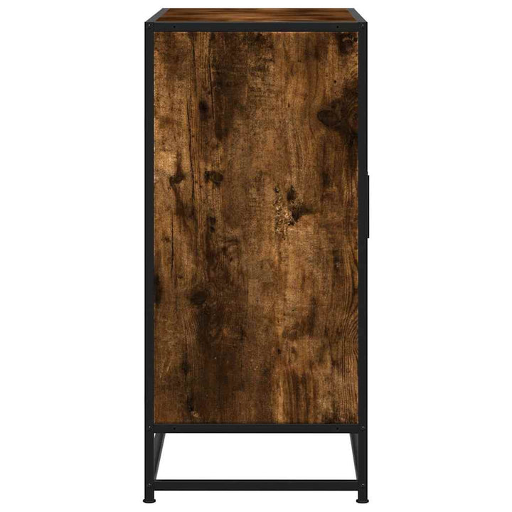 skab 68x35x76 cm konstrueret træ og metal røget egetræsfarve
