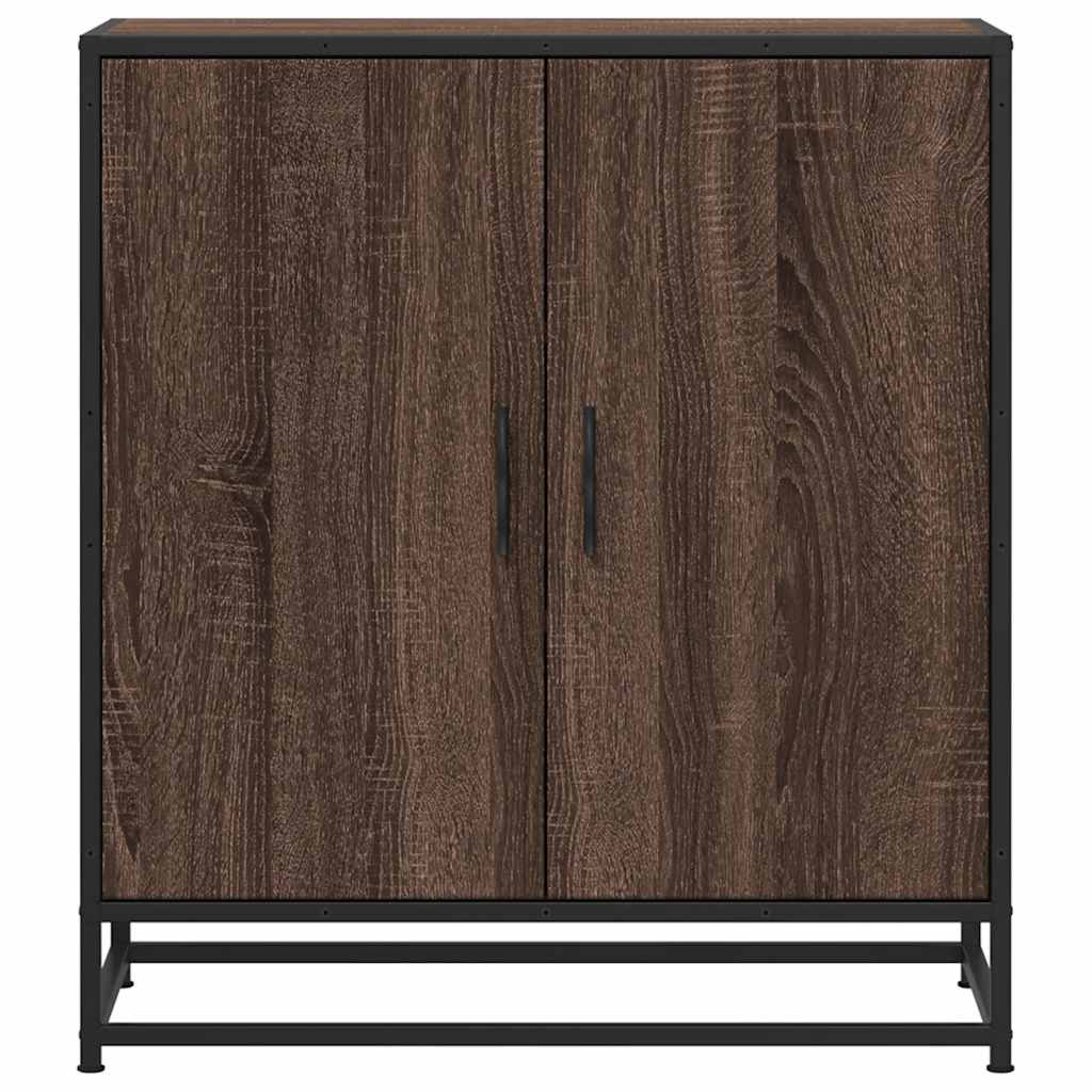skab 68x35x76 cm konstrueret træ og metal brun egetræsfarve