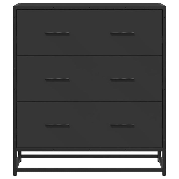 skuffeskab 68x35x76 cm konstrueret træ og metal sort
