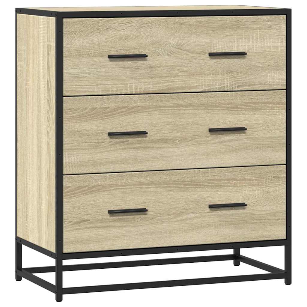 skab 68x35x76 cm konstrueret træ og metal sonoma-eg