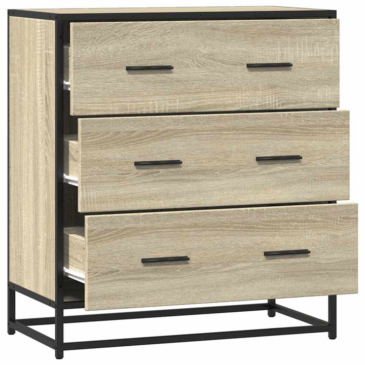 skab 68x35x76 cm konstrueret træ og metal sonoma-eg