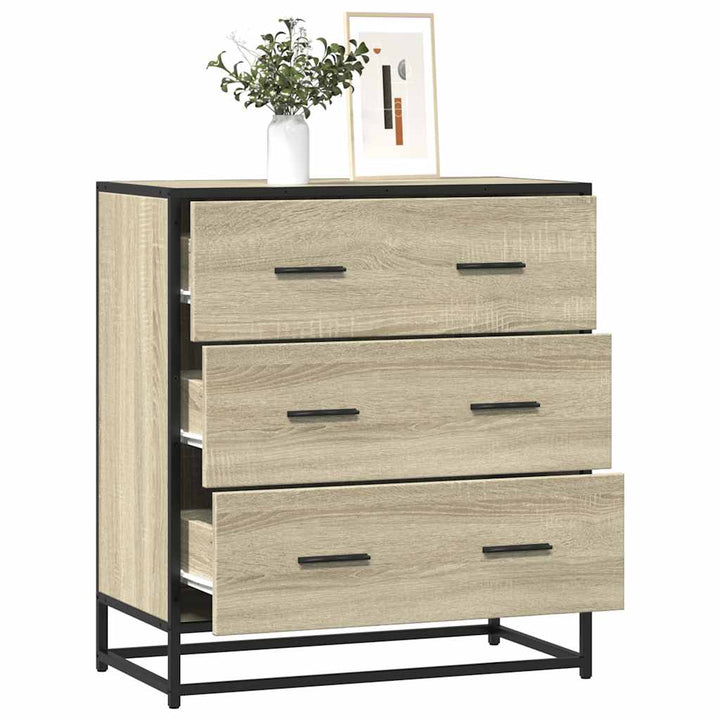 skab 68x35x76 cm konstrueret træ og metal sonoma-eg