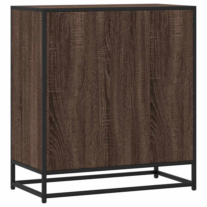 skab 68x35x76 cm konstrueret træ og metal brun egetræsfarve