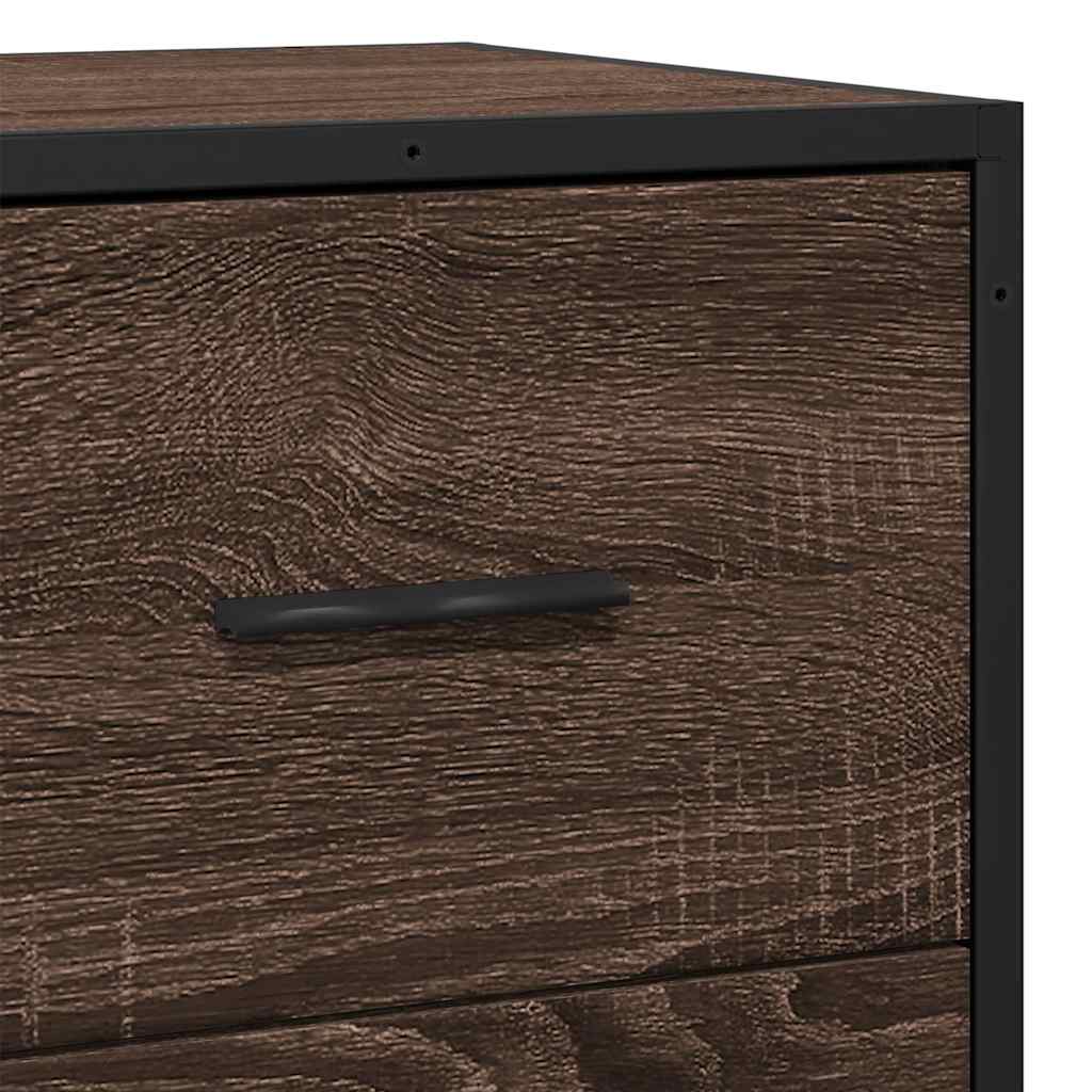 skab 68x35x76 cm konstrueret træ og metal brun egetræsfarve