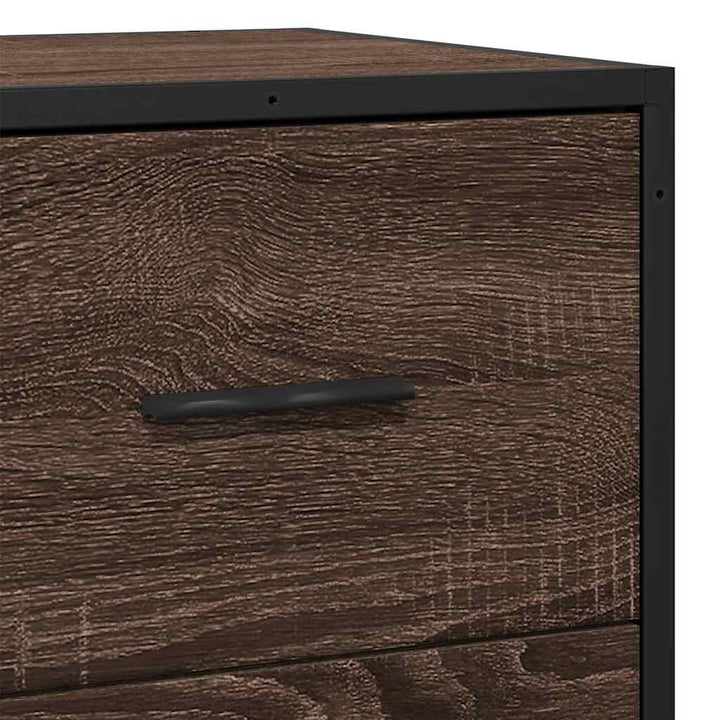 skab 68x35x76 cm konstrueret træ og metal brun egetræsfarve
