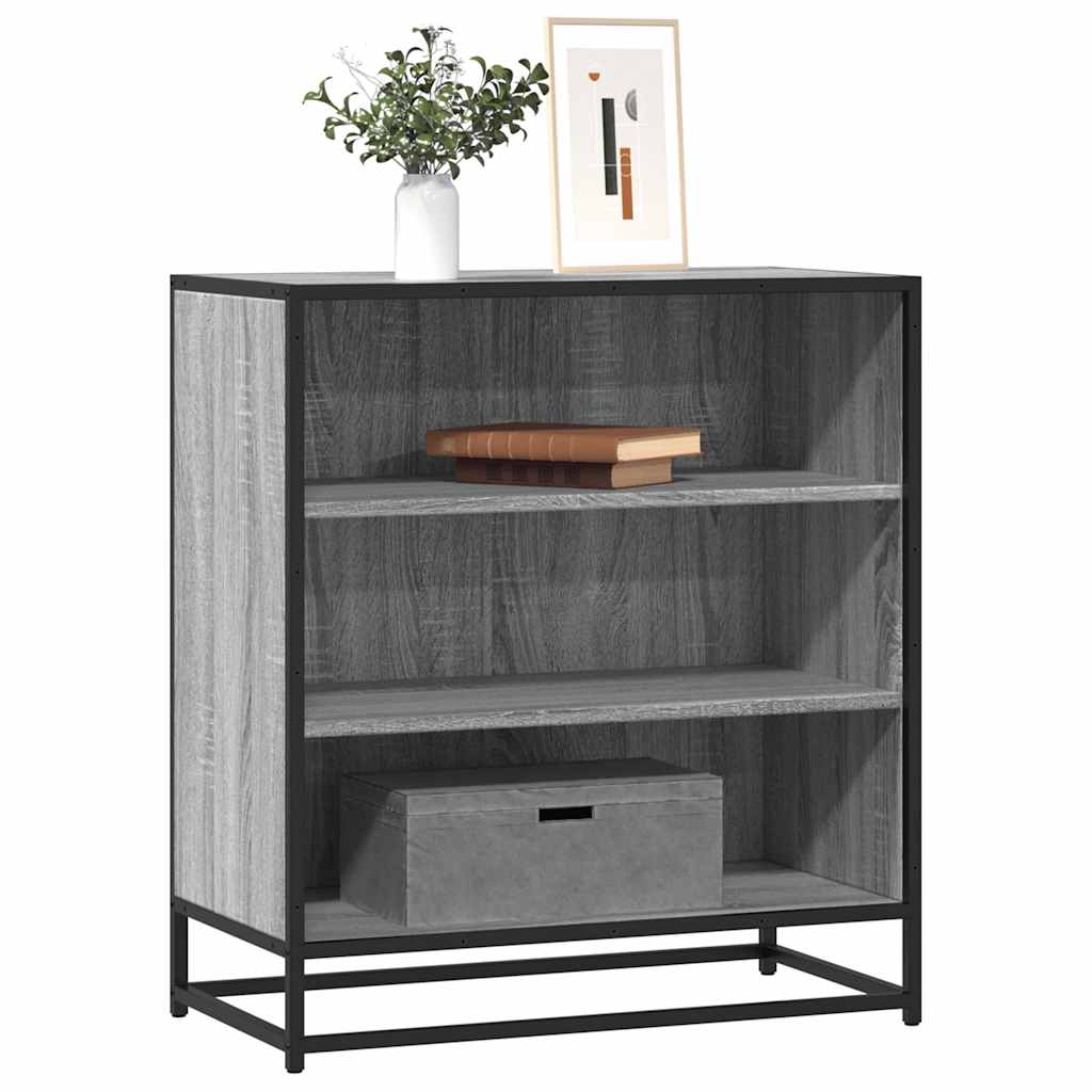 skab 68x35x76 cm konstrueret træ og metal grå sonoma-eg