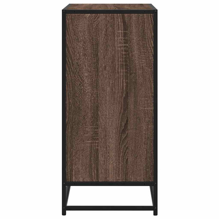 skab 68x35x76 cm konstrueret træ og metal brun egetræsfarve