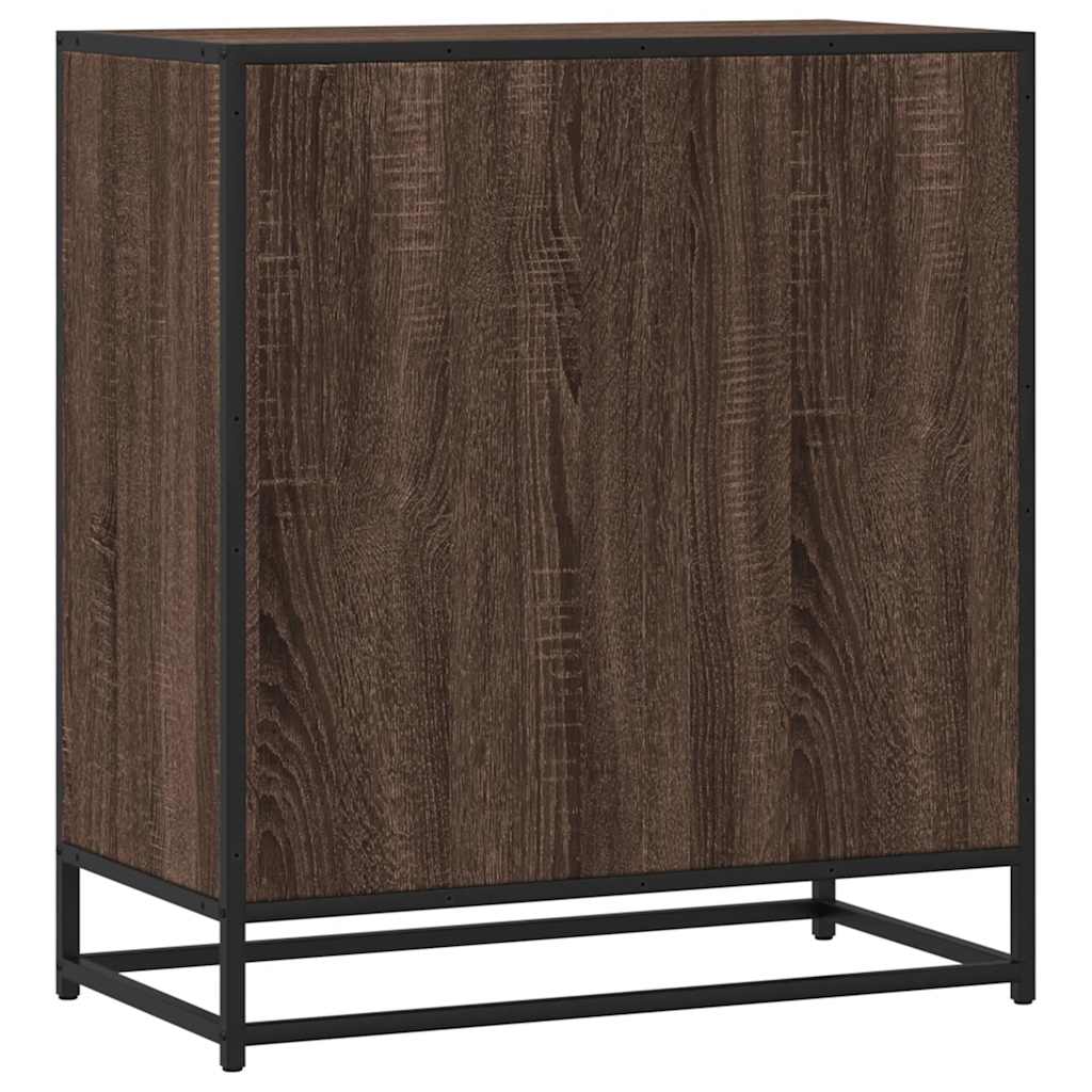 skab 68x35x76 cm konstrueret træ og metal brun egetræsfarve