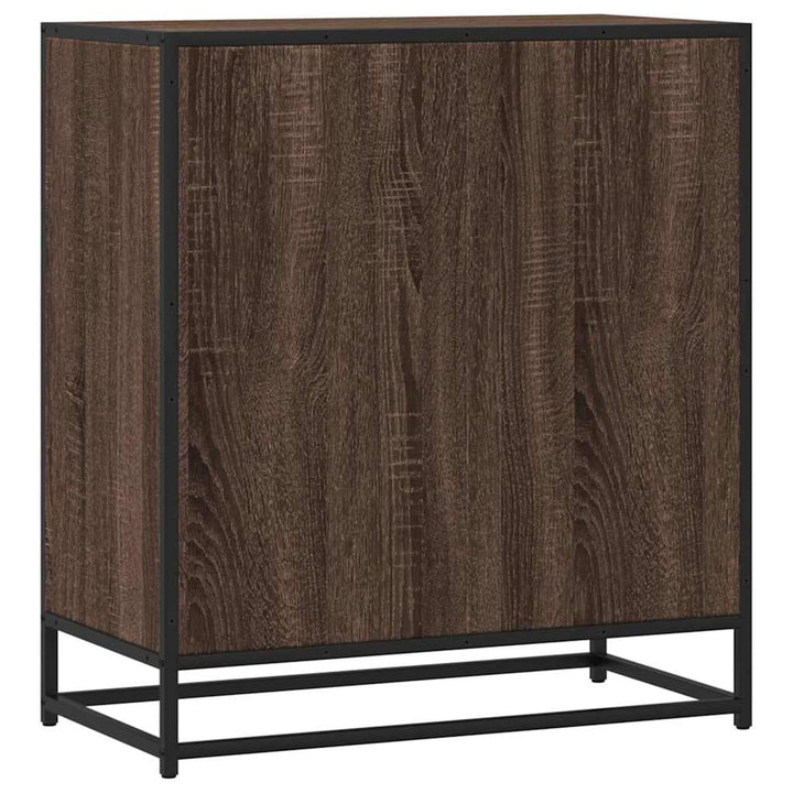 skab 68x35x76 cm konstrueret træ og metal brun egetræsfarve
