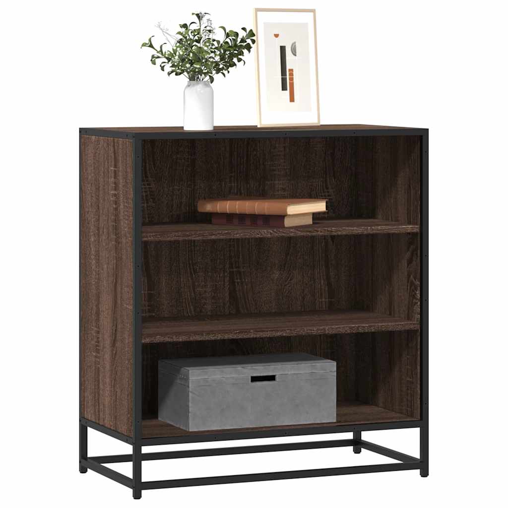 skab 68x35x76 cm konstrueret træ og metal brun egetræsfarve