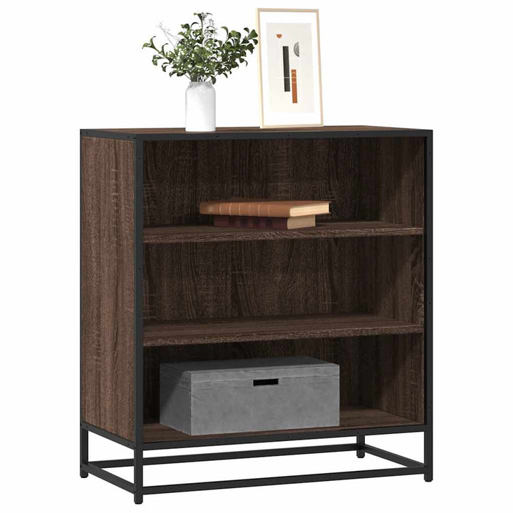 skab 68x35x76 cm konstrueret træ og metal brun egetræsfarve