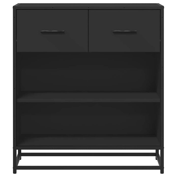 skuffeskab 68x35x76 cm konstrueret træ sort