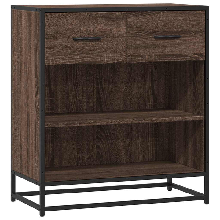 skuffeskab 68x35x76 cm konstrueret træ brun egetræsfarve