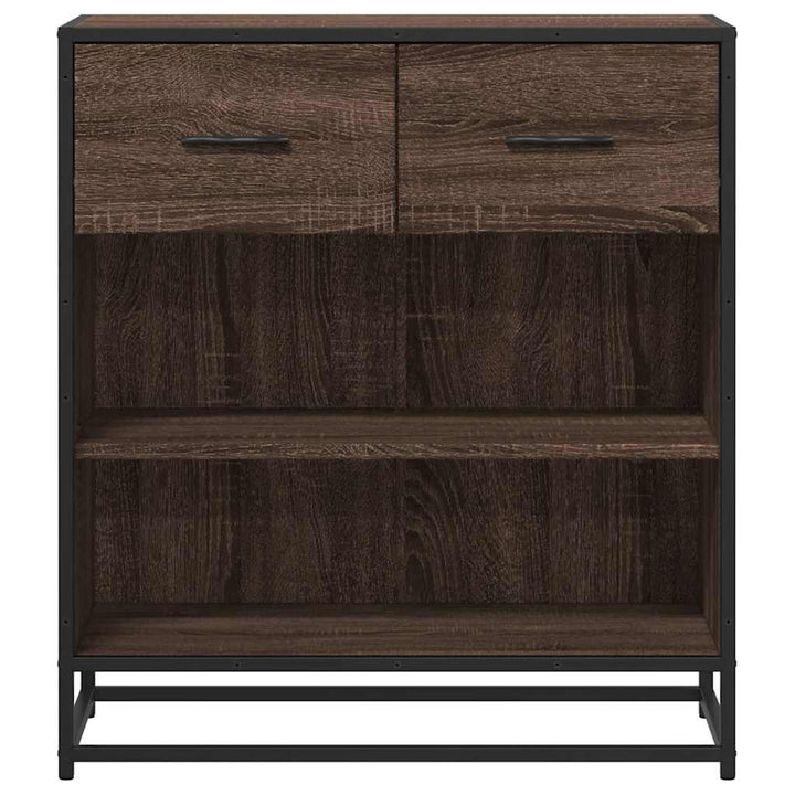 skuffeskab 68x35x76 cm konstrueret træ brun egetræsfarve