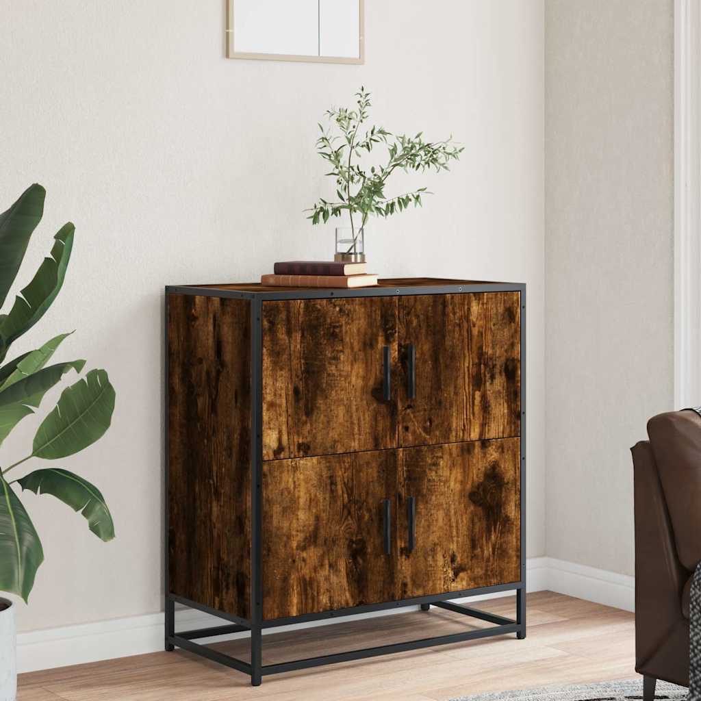 skab 68x35x76 cm konstrueret træ røget egetræsfarve