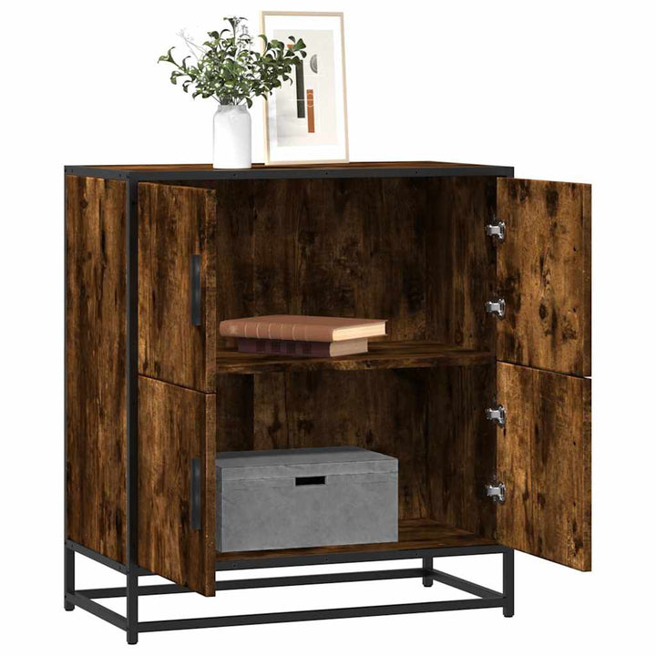 skab 68x35x76 cm konstrueret træ røget egetræsfarve