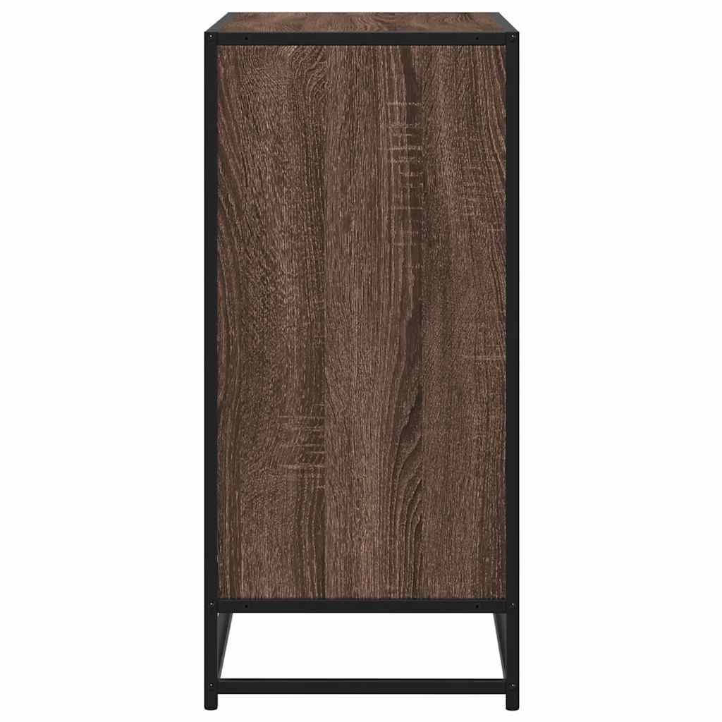 skuffeskab 68x35x76 cm konstrueret træ brun egetræsfarve