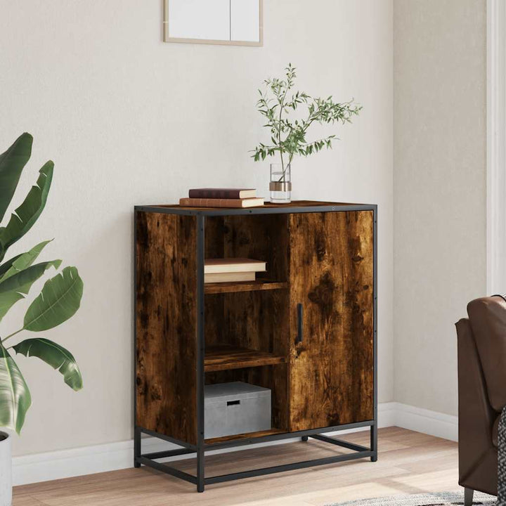 skænk 62x35x76 cm konstrueret træ røget egetræsfarve