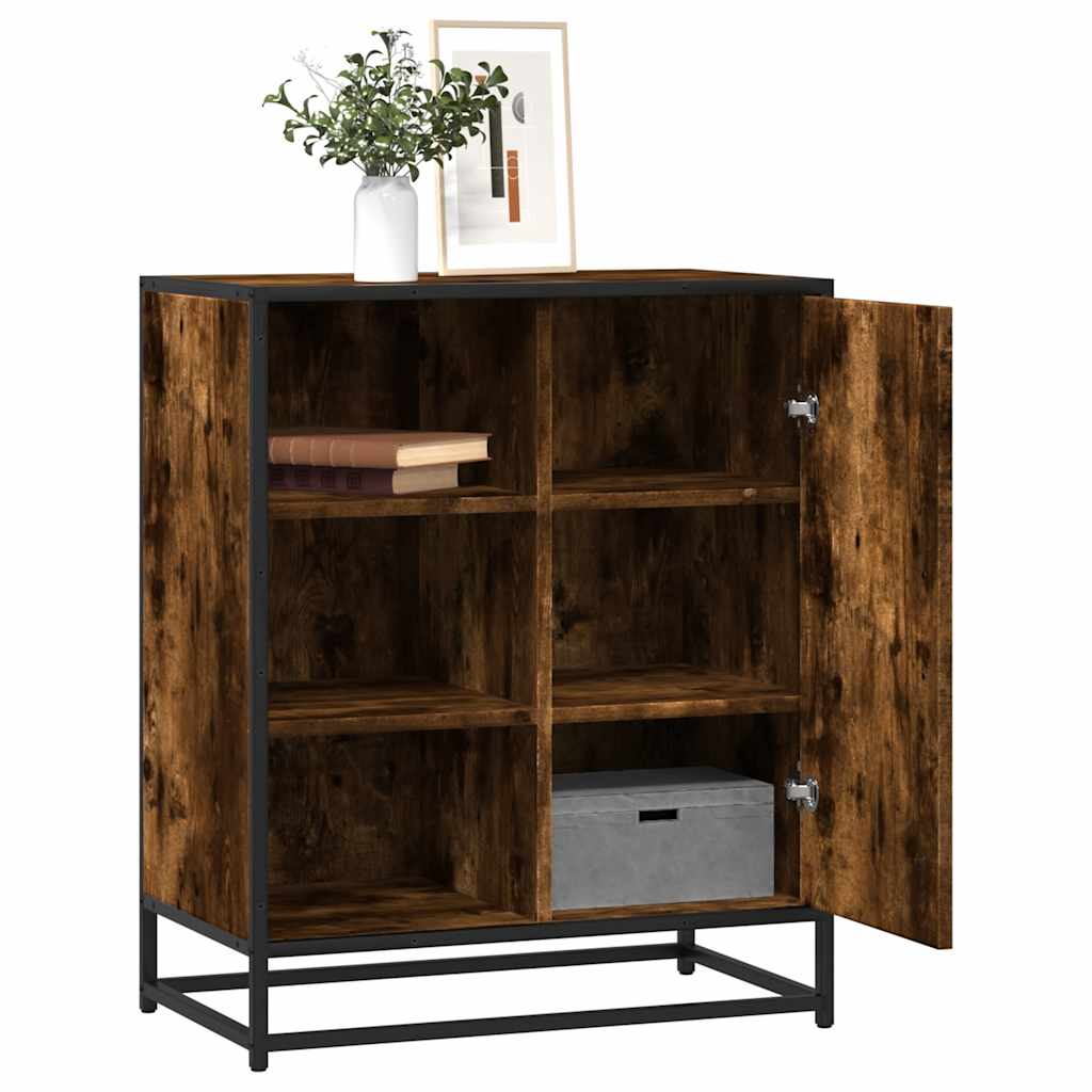 skænk 62x35x76 cm konstrueret træ røget egetræsfarve
