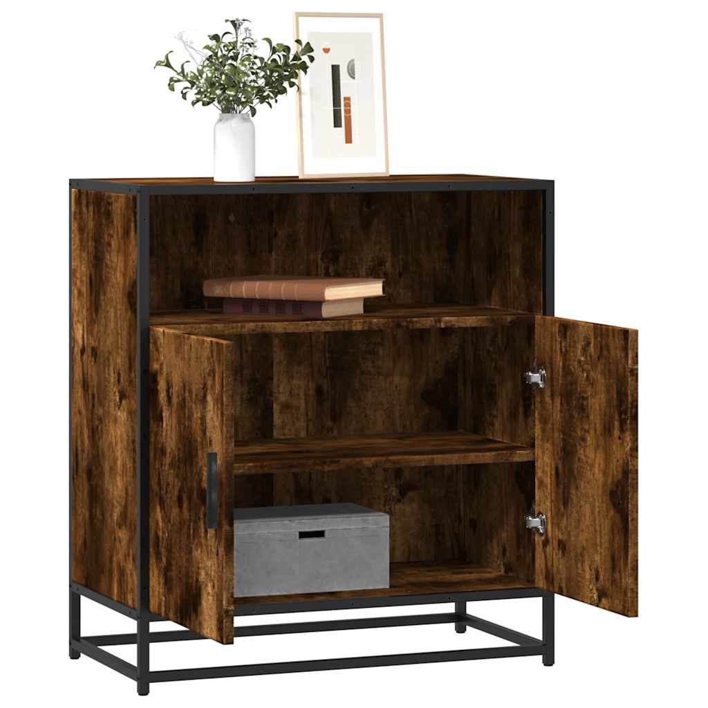 skab 68x35x76 cm konstrueret træ røget egetræsfarve