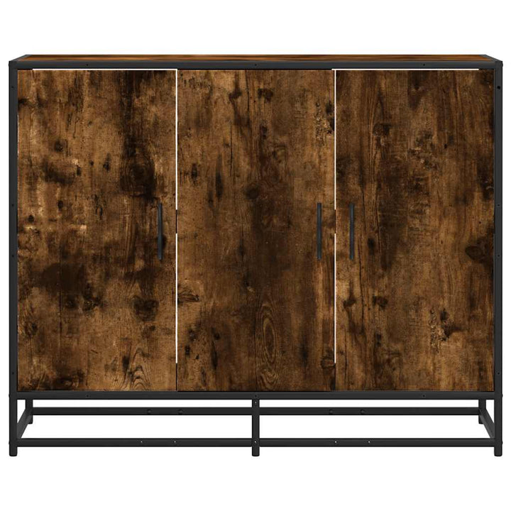 skænk 94x35x76 cm konstrueret træ røget egetræsfarve
