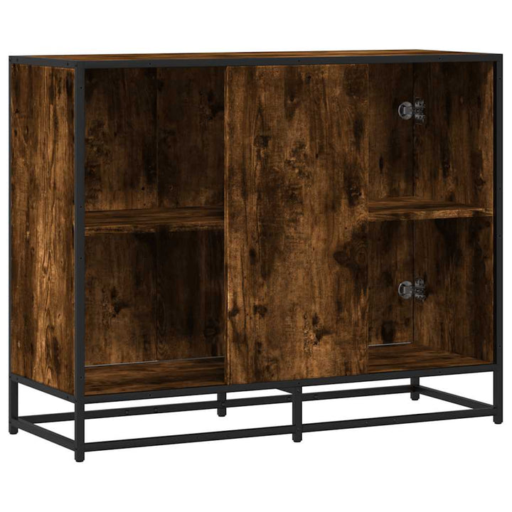 skænk 94x35x76 cm konstrueret træ røget egetræsfarve