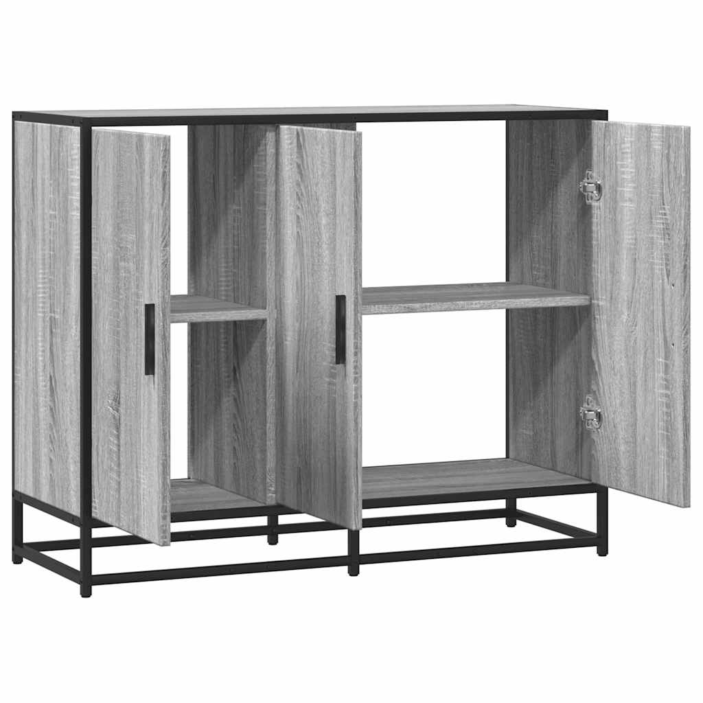 skænk 94x35x76 cm konstrueret træ grå sonoma-eg