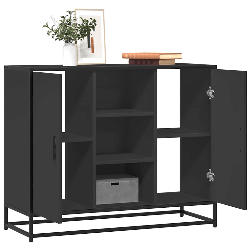 skænk 92x35x76 cm konstrueret træ sort