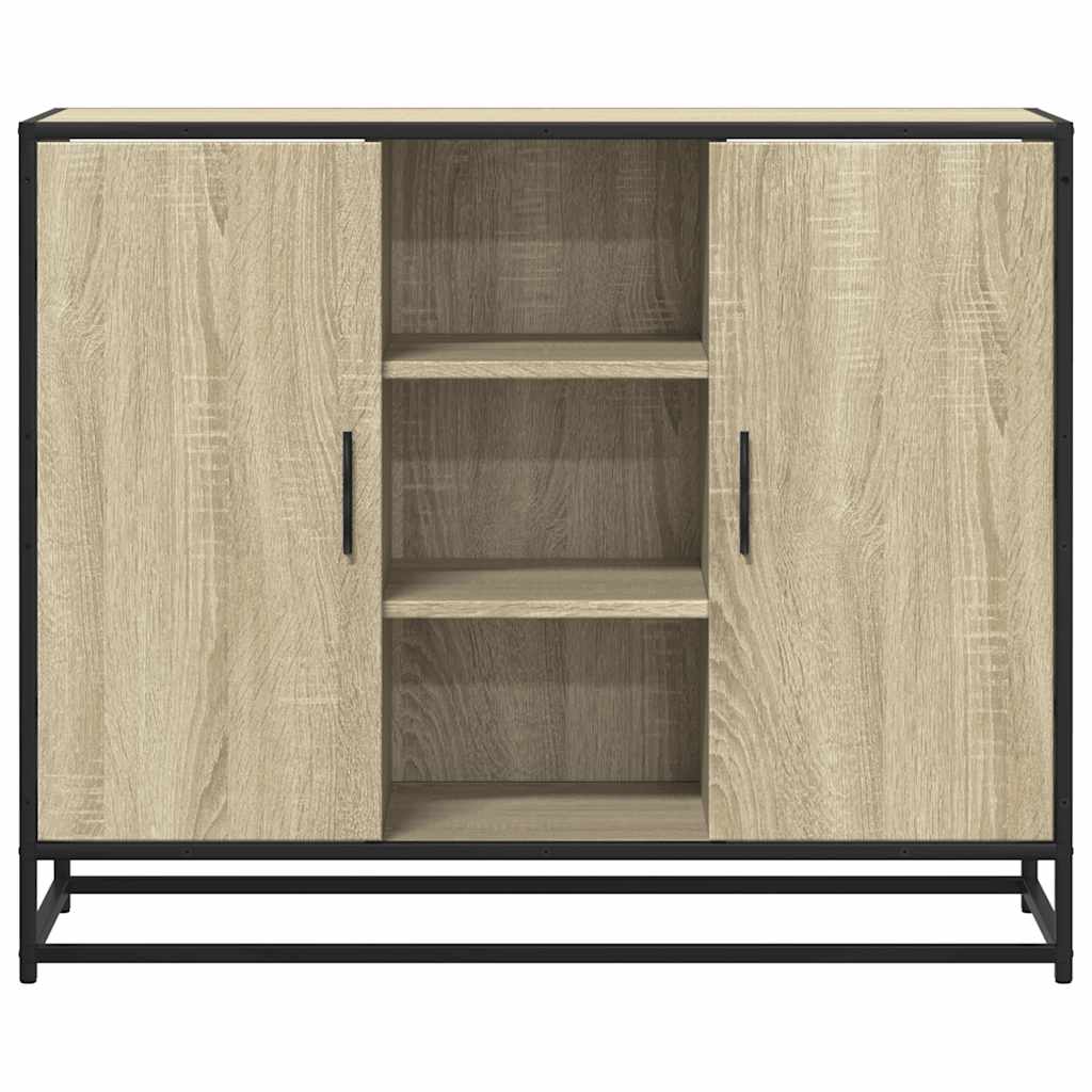 skab 92x35x76 cm konstrueret træ røget egetræsfarve