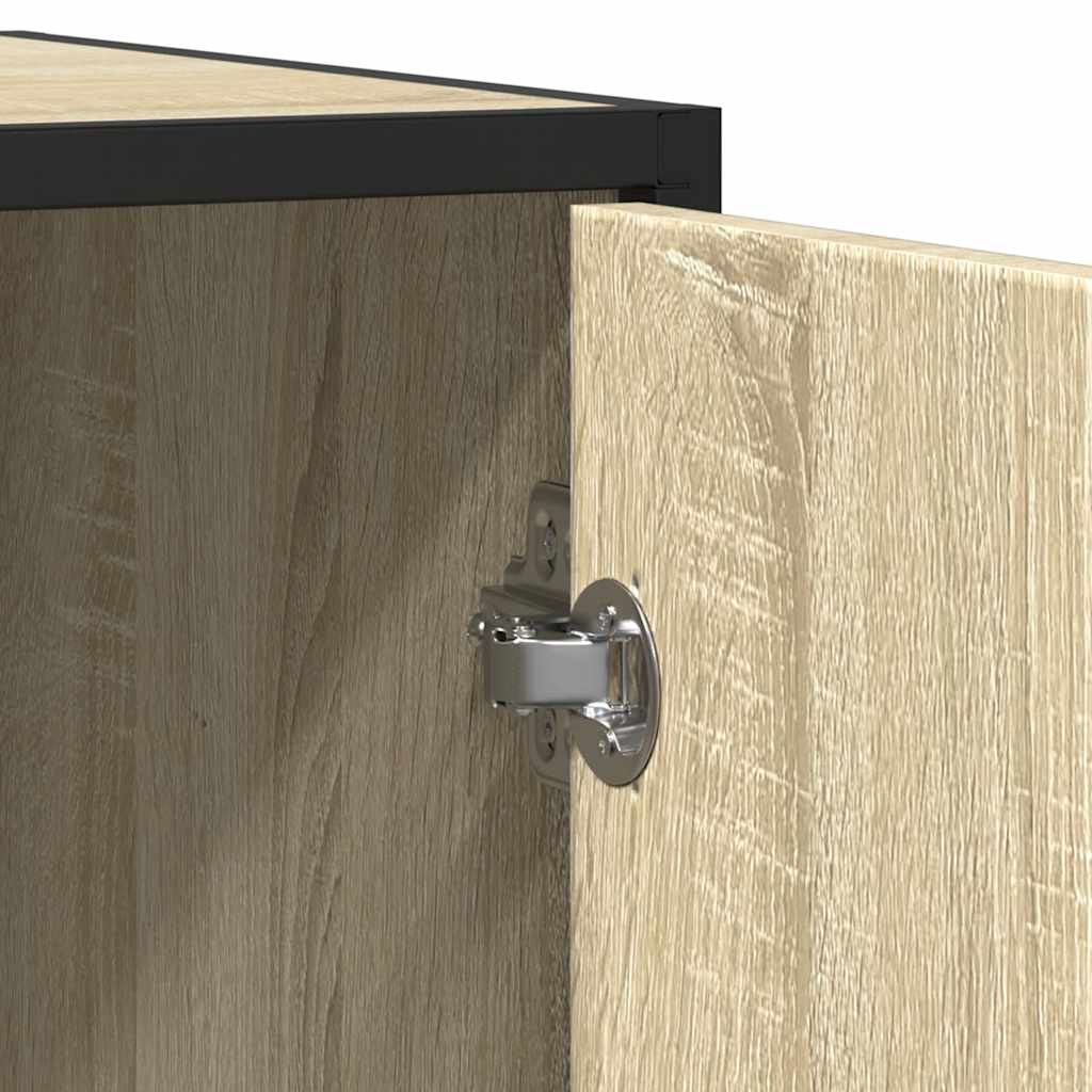 skab 92x35x76 cm konstrueret træ røget egetræsfarve