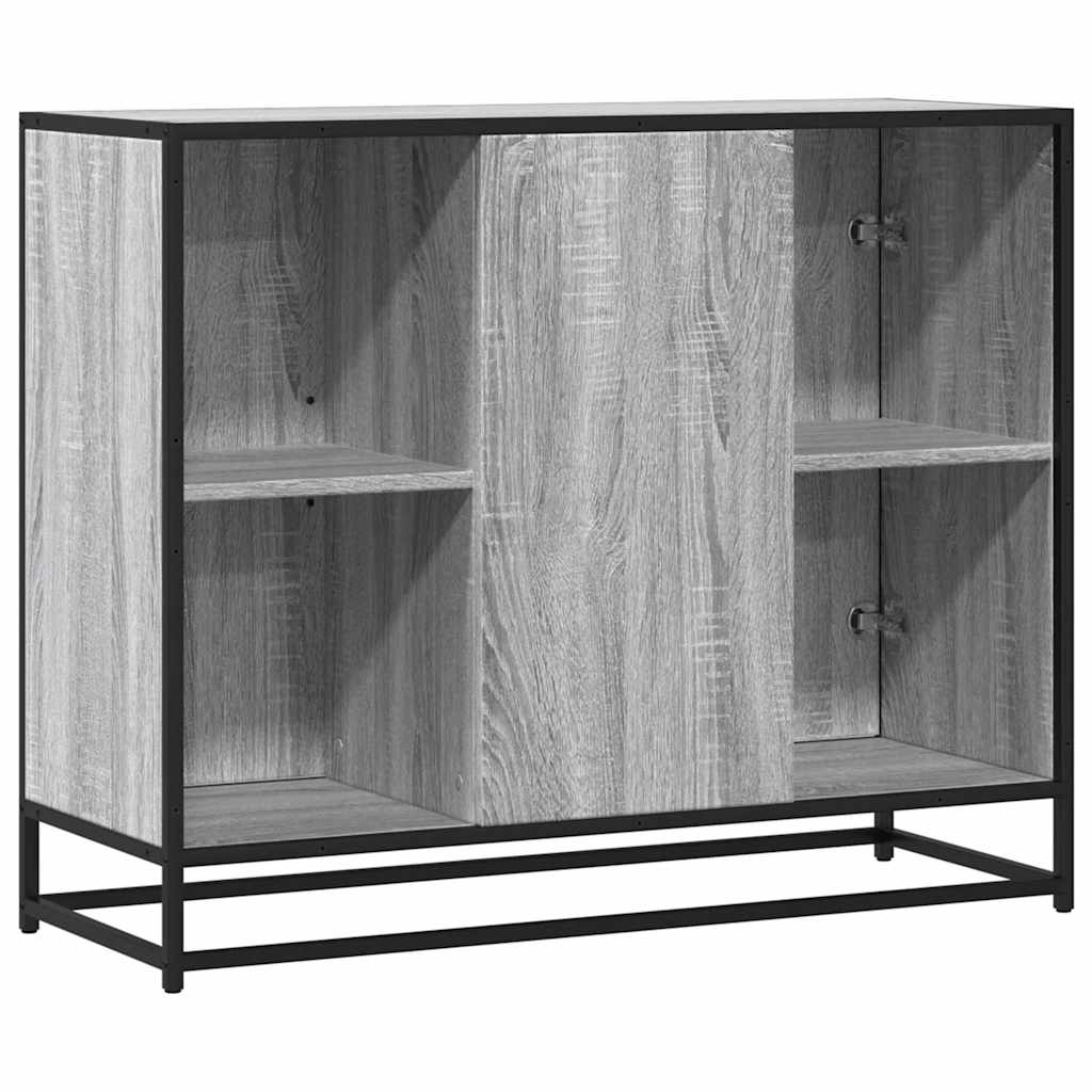 skænk 92x35x76 cm konstrueret træ grå sonoma-eg