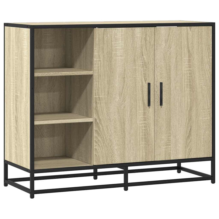 skab 92x35x76 cm konstrueret træ røget egetræsfarve