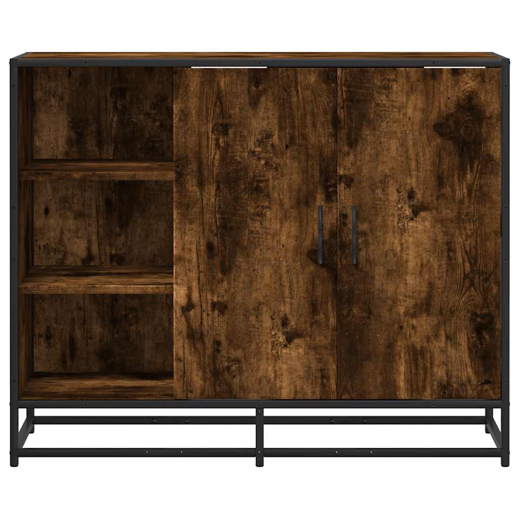 skænk 92x35x76 cm konstrueret træ røget egetræsfarve