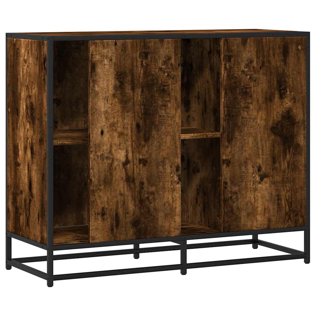 skænk 92x35x76 cm konstrueret træ røget egetræsfarve
