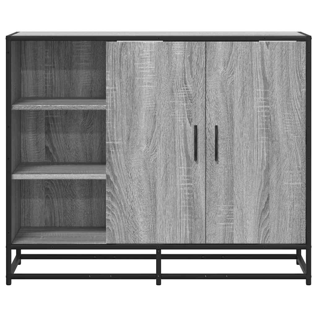 skænk 92x35x76 cm konstrueret træ grå sonoma-eg
